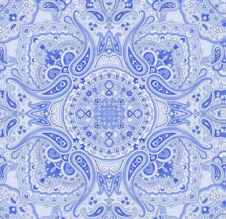 PatternAI로 만든 푸른 페이즐리 문양